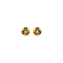 22K Gold  Enchanted Meenakari Orb Stud Earrings