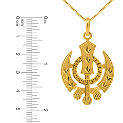 22K Gold Khanda Emblem Pendant
