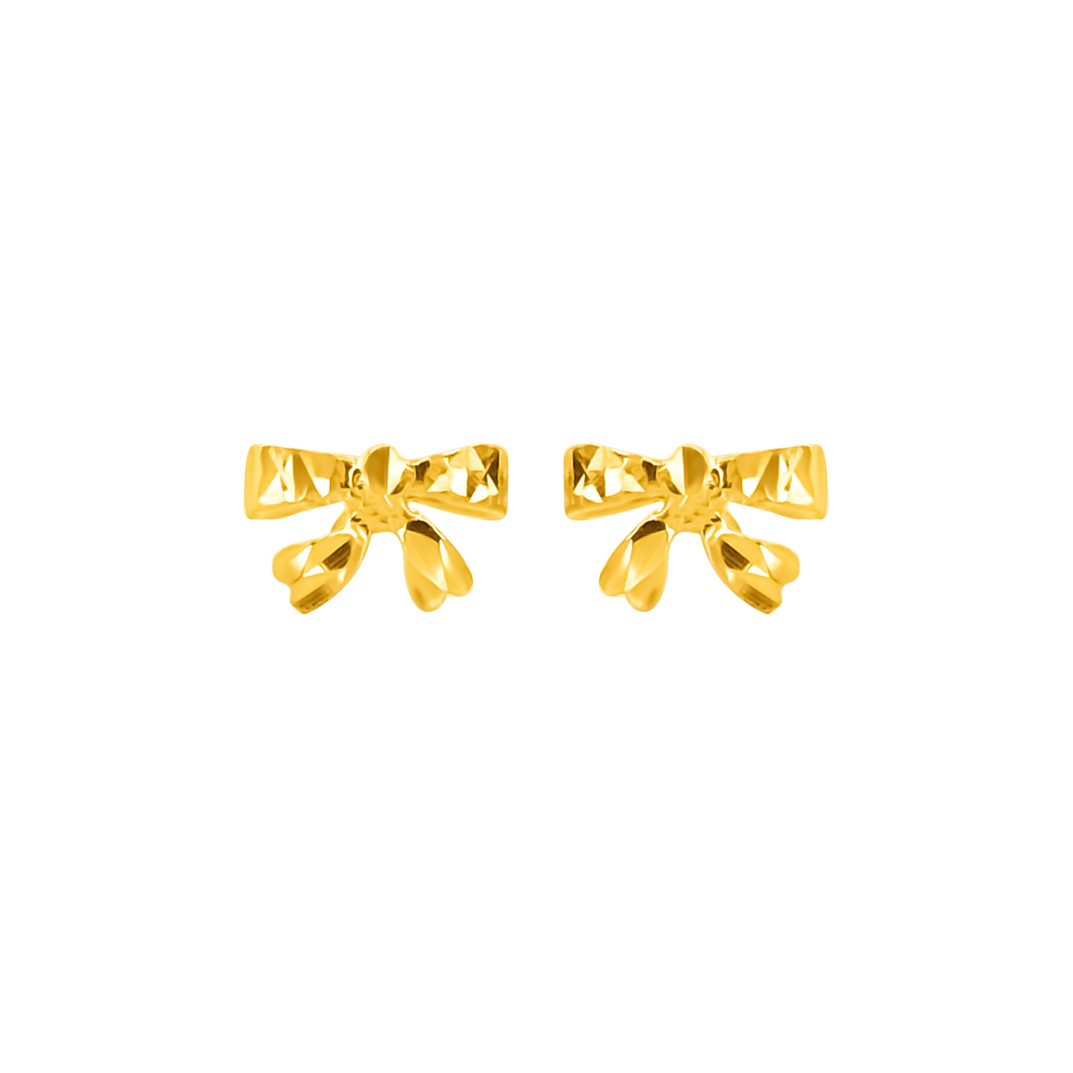 22K Gold Bow Stud Earrings