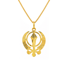 22K Gold Khanda Sunburst Pendant