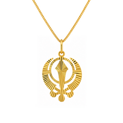 22K Gold Khanda Sunburst Pendant