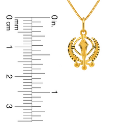 22K Gold Khanda Sunburst Pendant