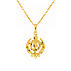 22K Gold Khanda Double Side Pendant