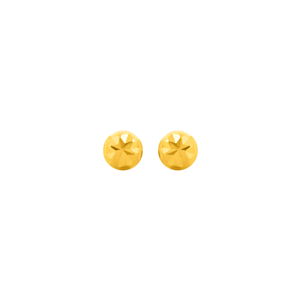 22K Gold Button Stud Earrings