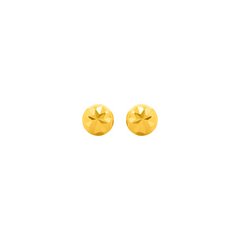 22K Gold Button Stud Earrings