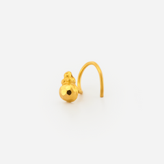 22K Gold Dual Bead Nose Pin