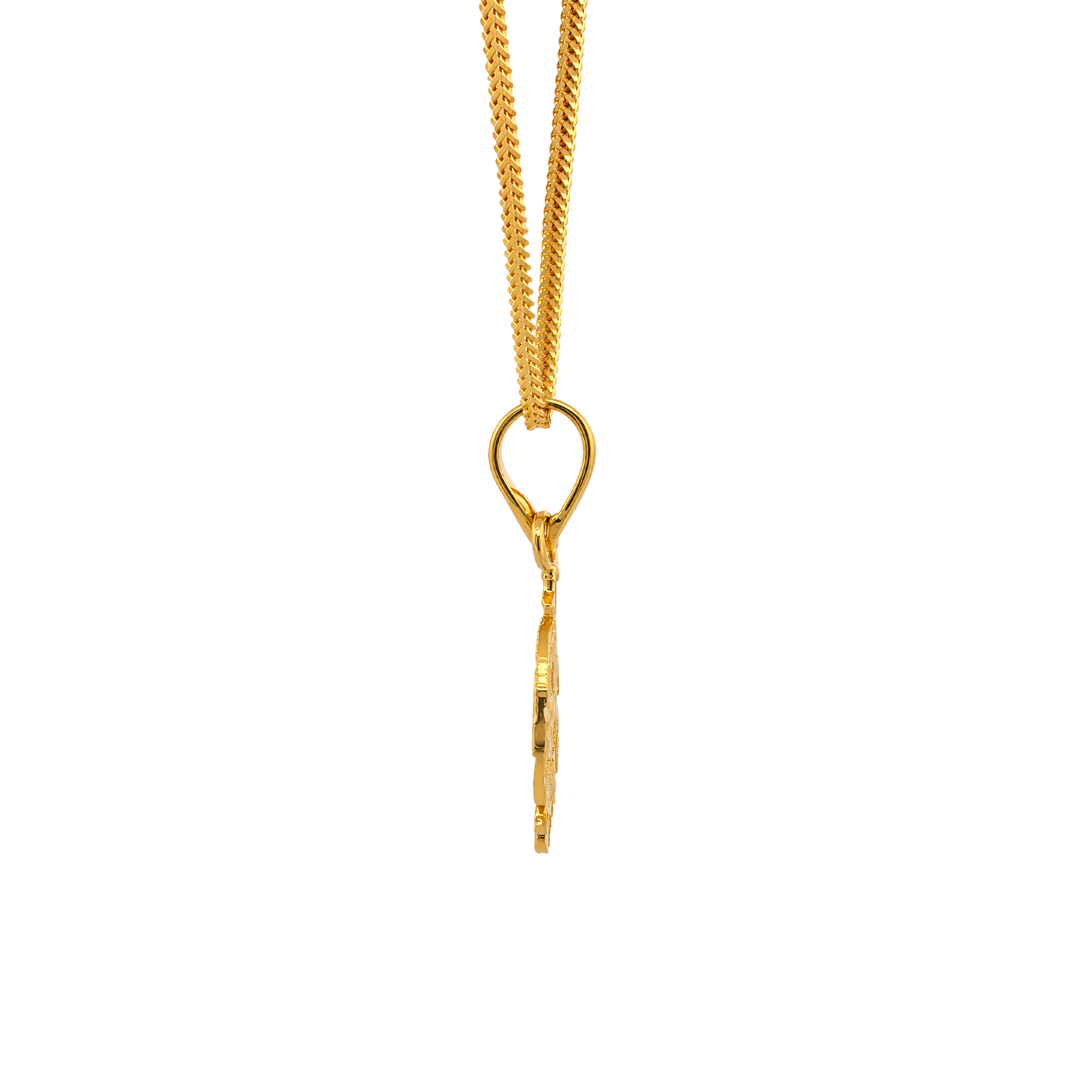 22K Gold Khanda Textured Pendant