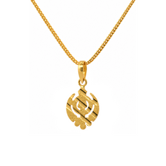 22K Gold Khanda Textured Pendant