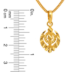 22K Gold Khanda Textured Pendant