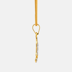 22K Gold CZ Khanda Pendant