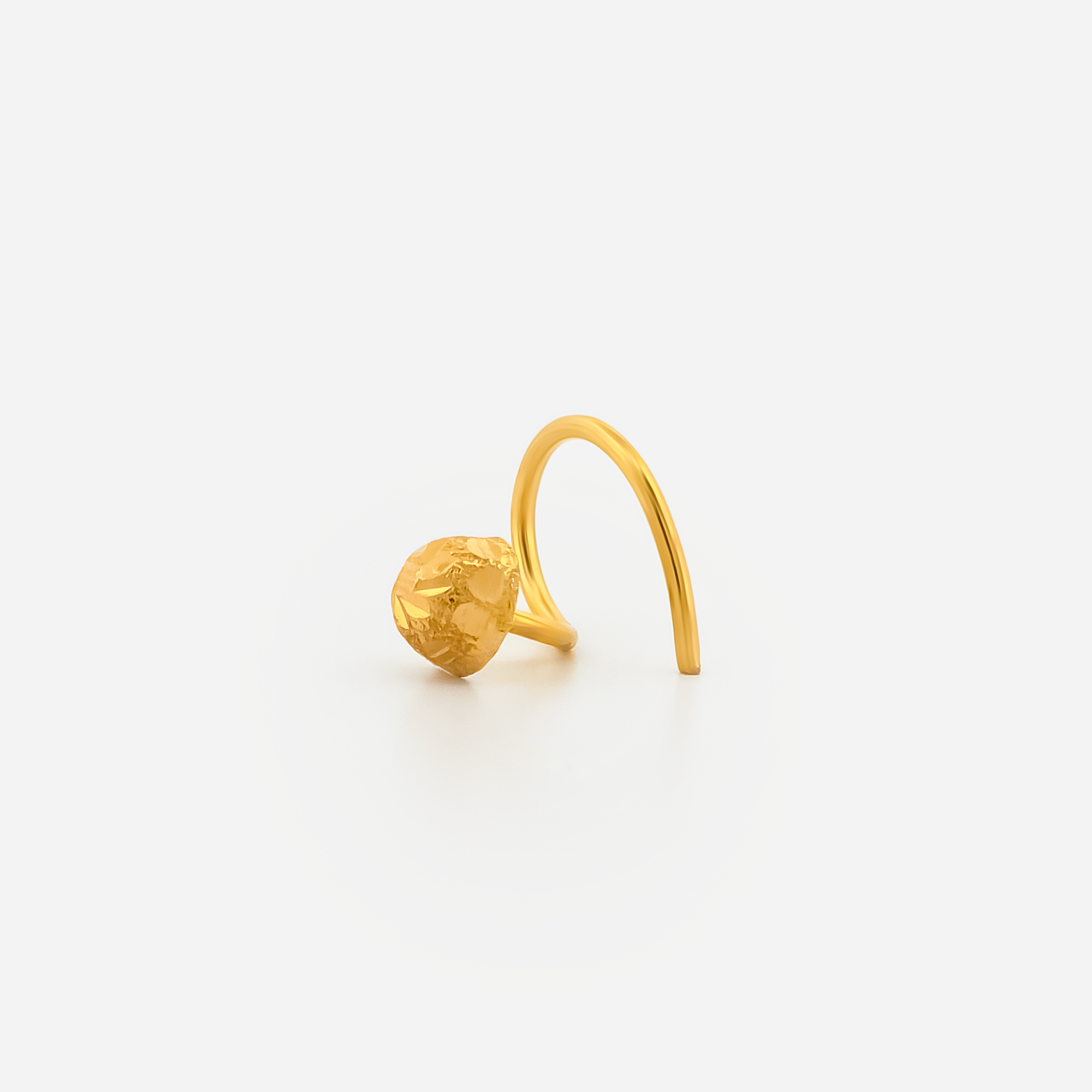 22K Gold Engraved Sunburst Ball Nose Pin