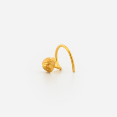 22K Gold Engraved Sunburst Ball Nose Pin