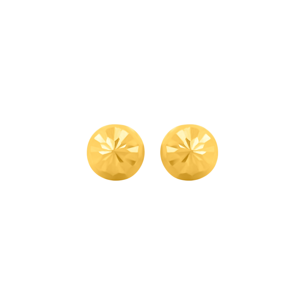 22K Gold Button Stud Earrings