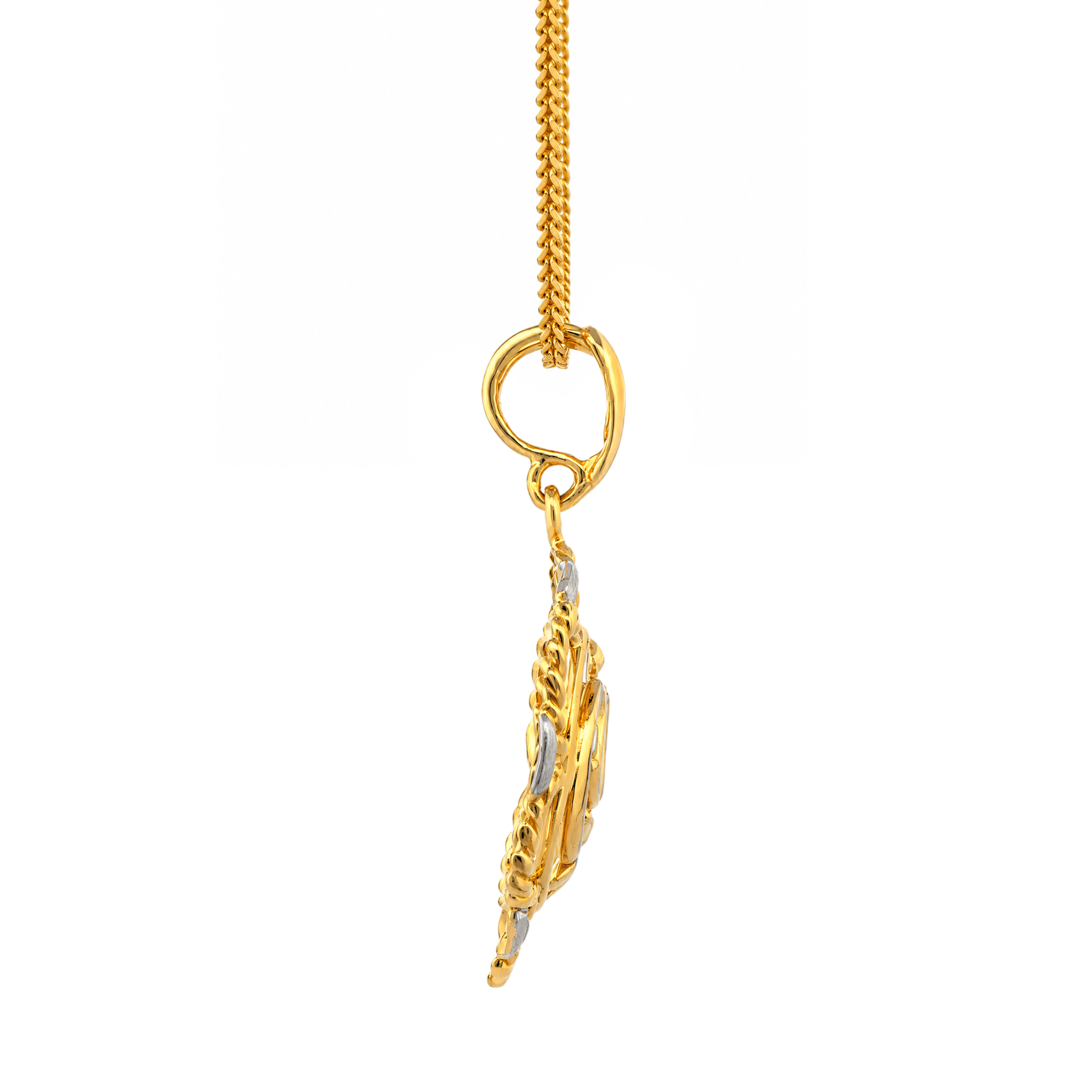 22K Gold Floral Khanda Pendant