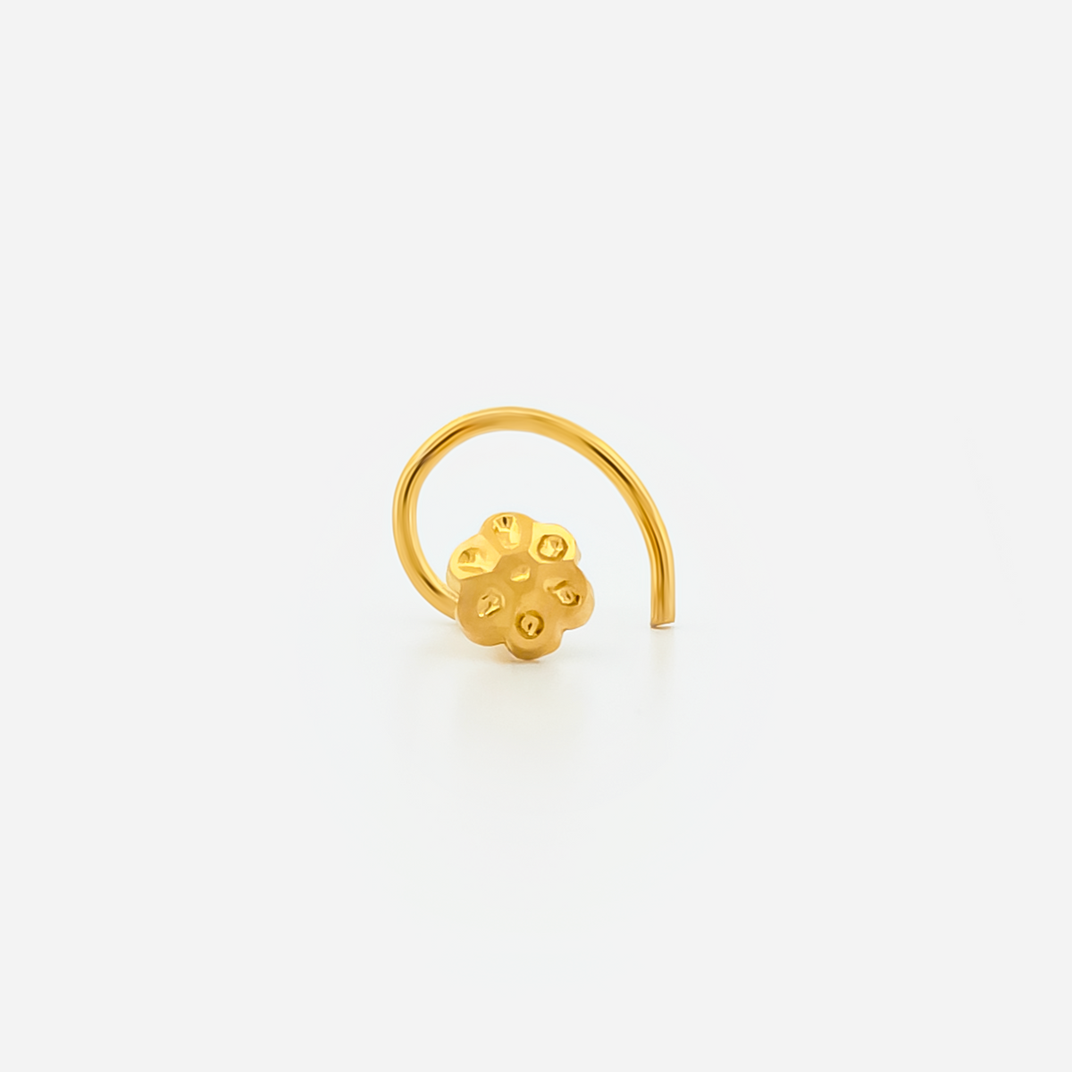 22K Gold Engraved Sunburst Ball Nose Pin