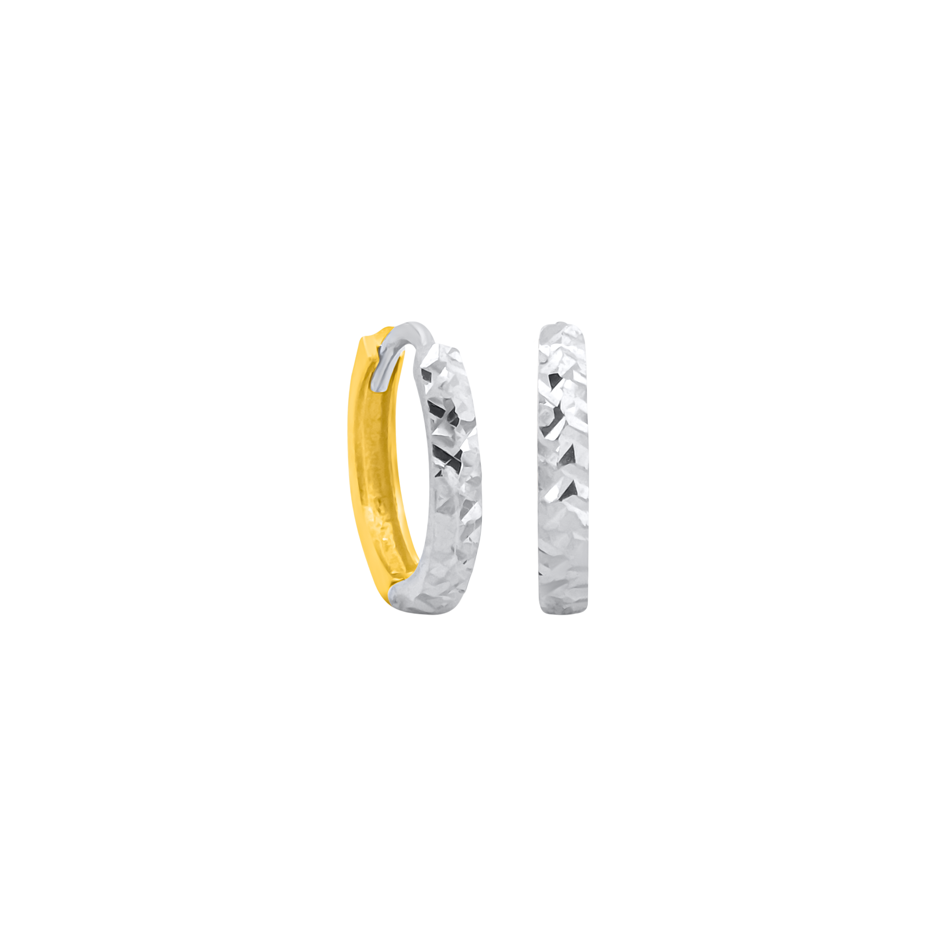22K Gold Dual-Tone Huggies Earrings