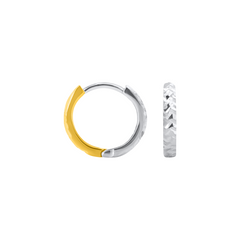 22K Gold Dual-Tone Huggies Earrings