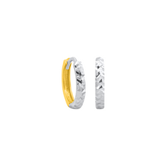 22K Gold Dual-Tone Huggies Earrings