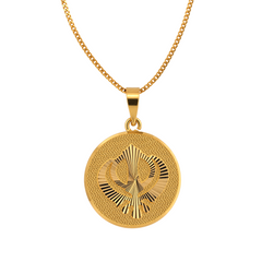 22K Gold Textured Khanda Medallion Pendant