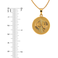 22K Gold Textured Khanda Medallion Pendant