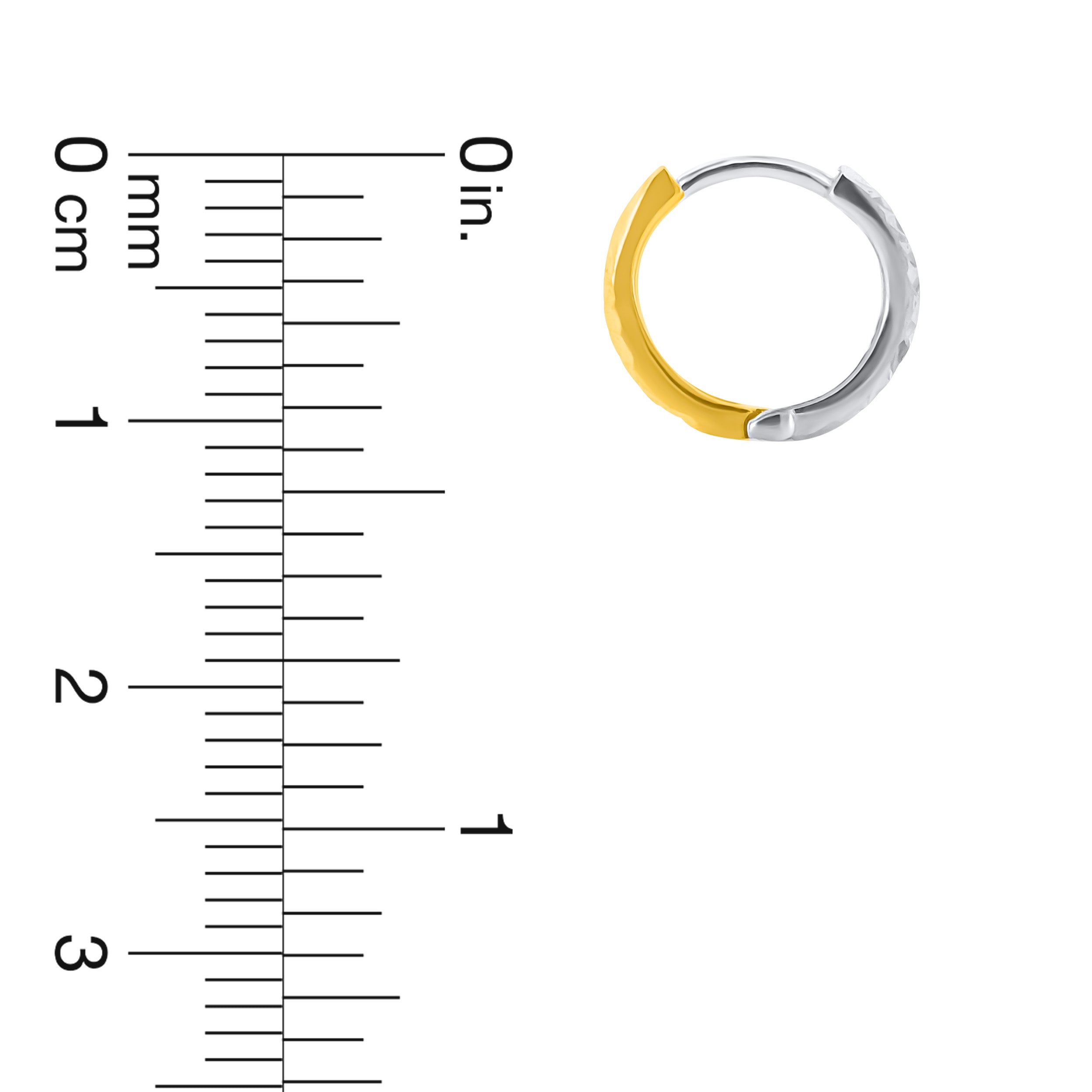22K Gold Dual-Tone Huggies Earrings
