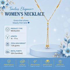 22K Gold Bead Drop Necklace