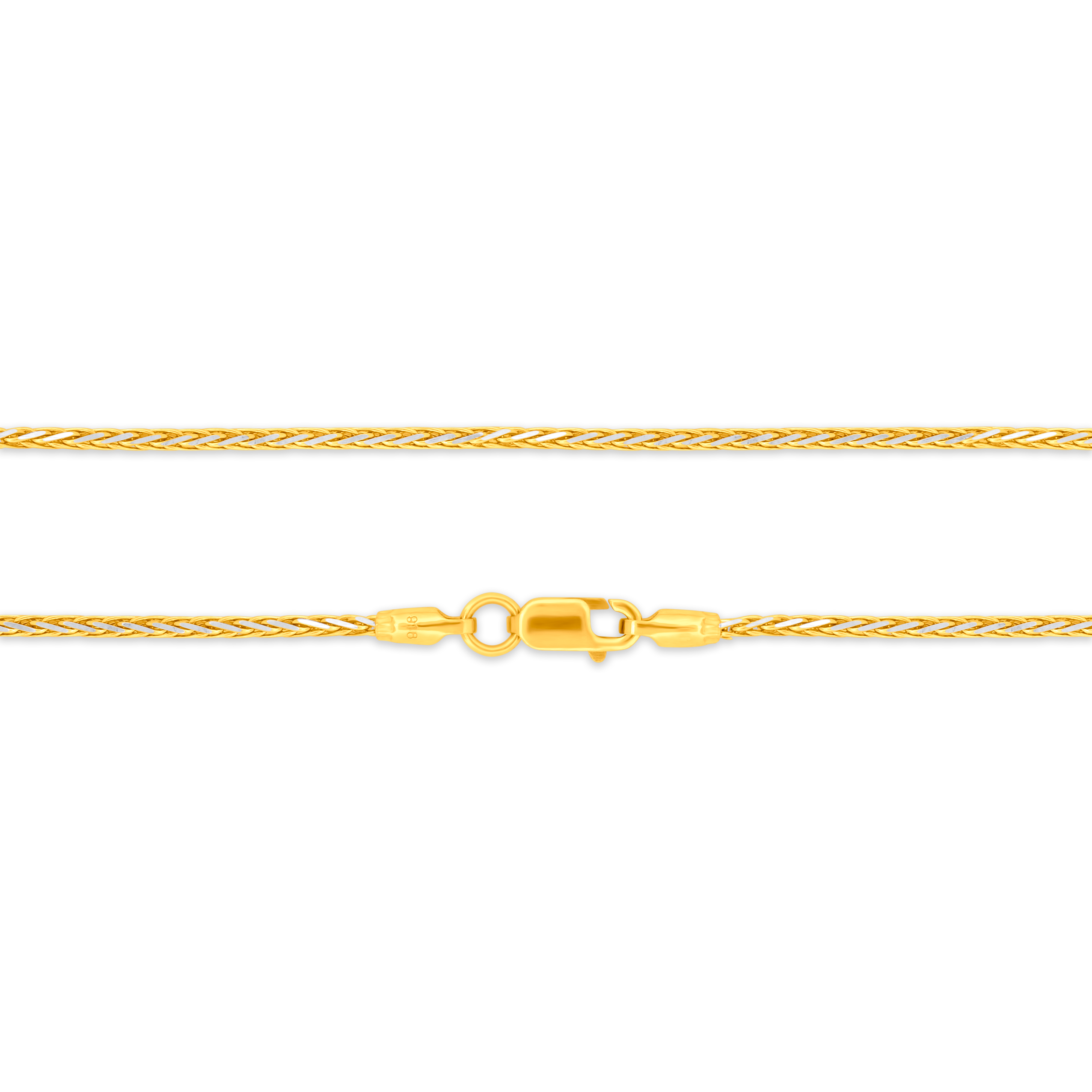 22K Gold TwoTone Spike Chain - 18"