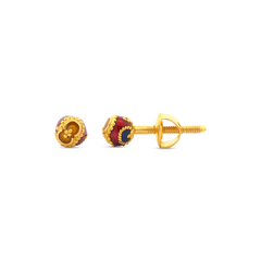 22K Gold Regal Paisley Stud Earrings