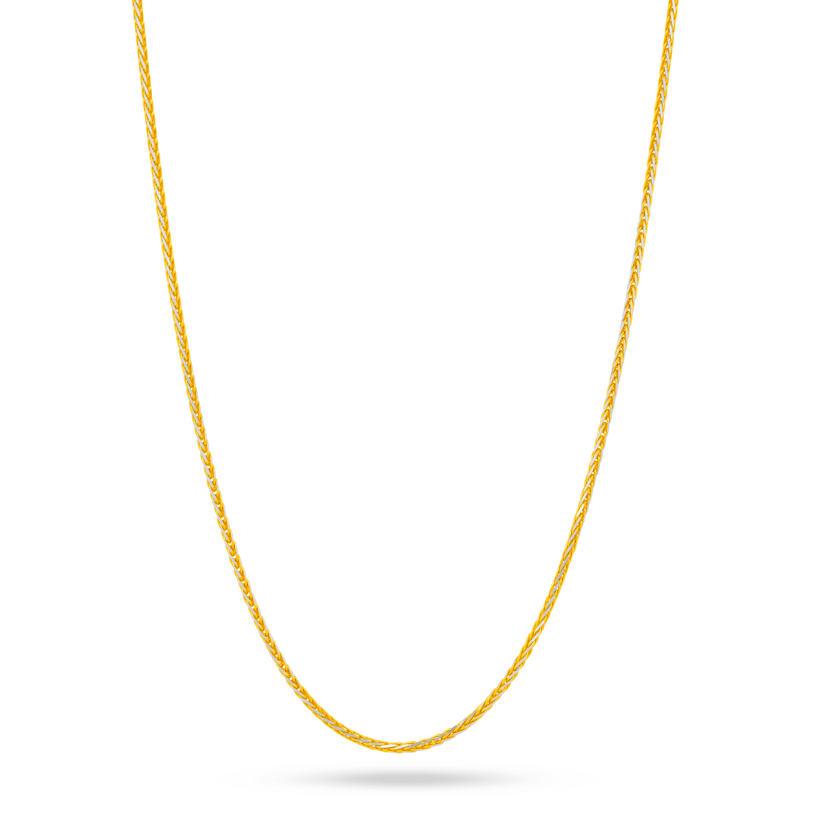 22K Gold TwoTone Spike Chain - 18"