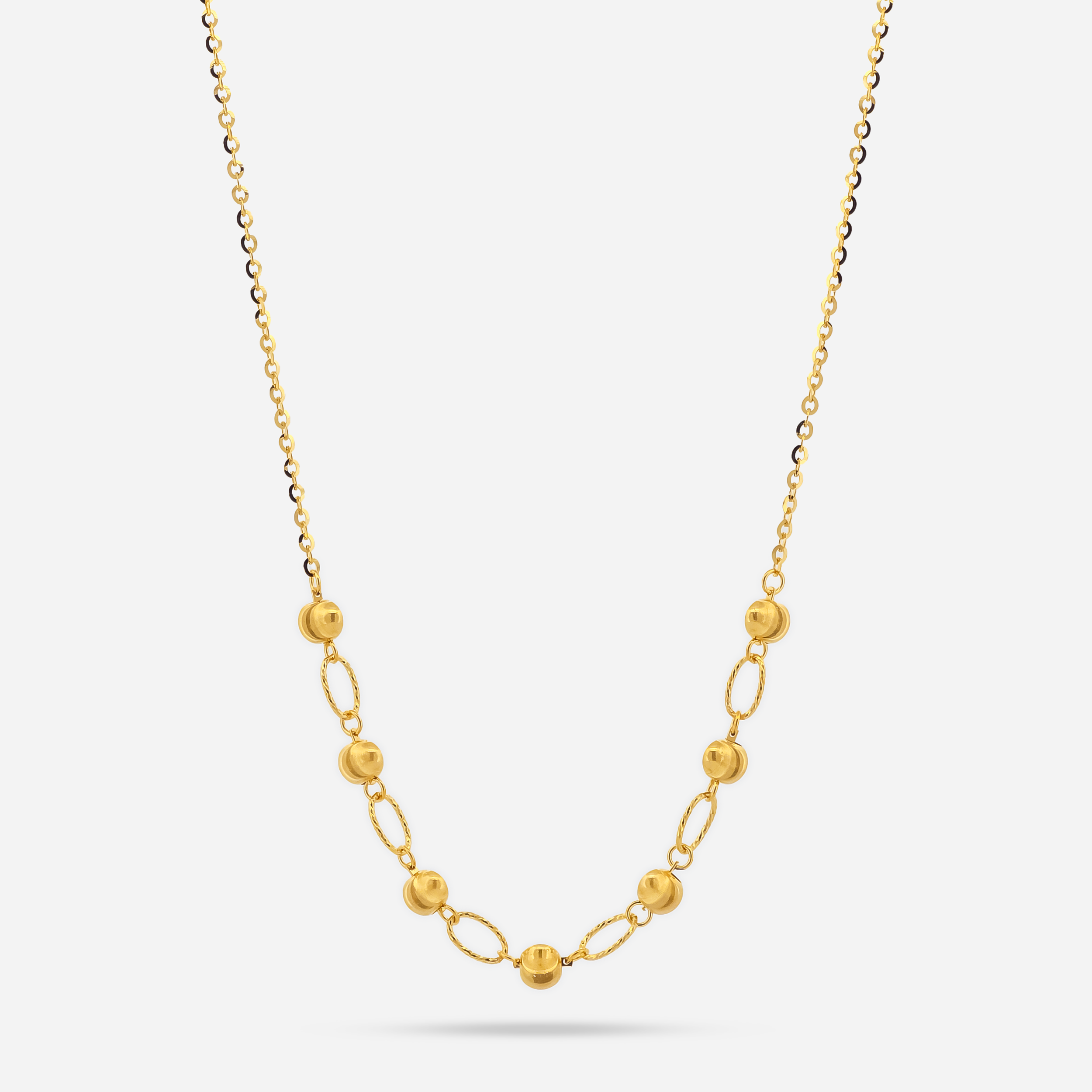 22K Gold Oval Link Necklace
