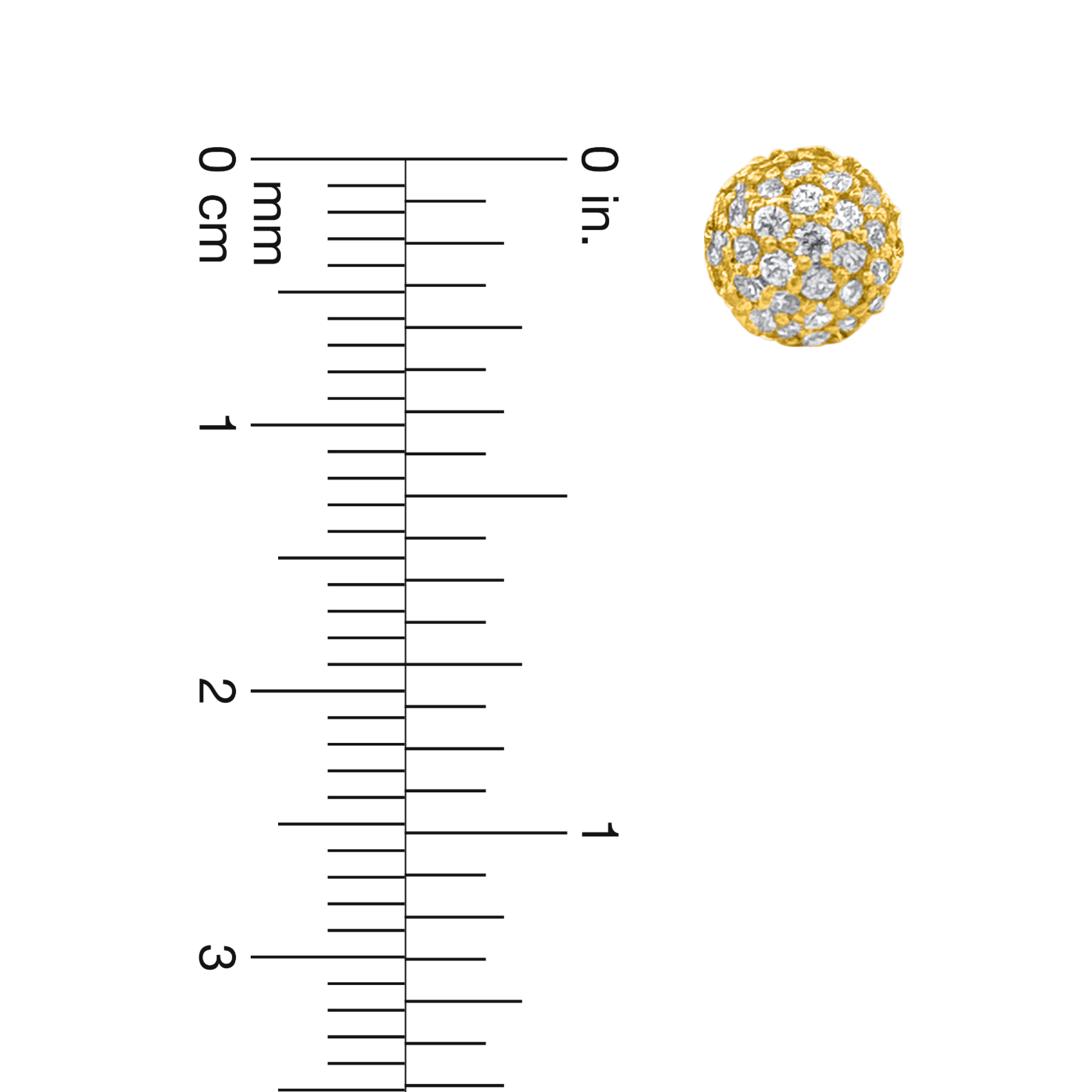 22K Gold Sparkle Dome Earrings