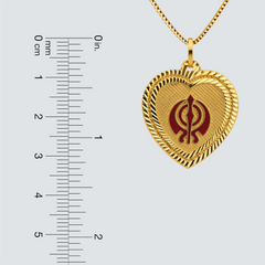 22K Gold Heart Khanda Pendant