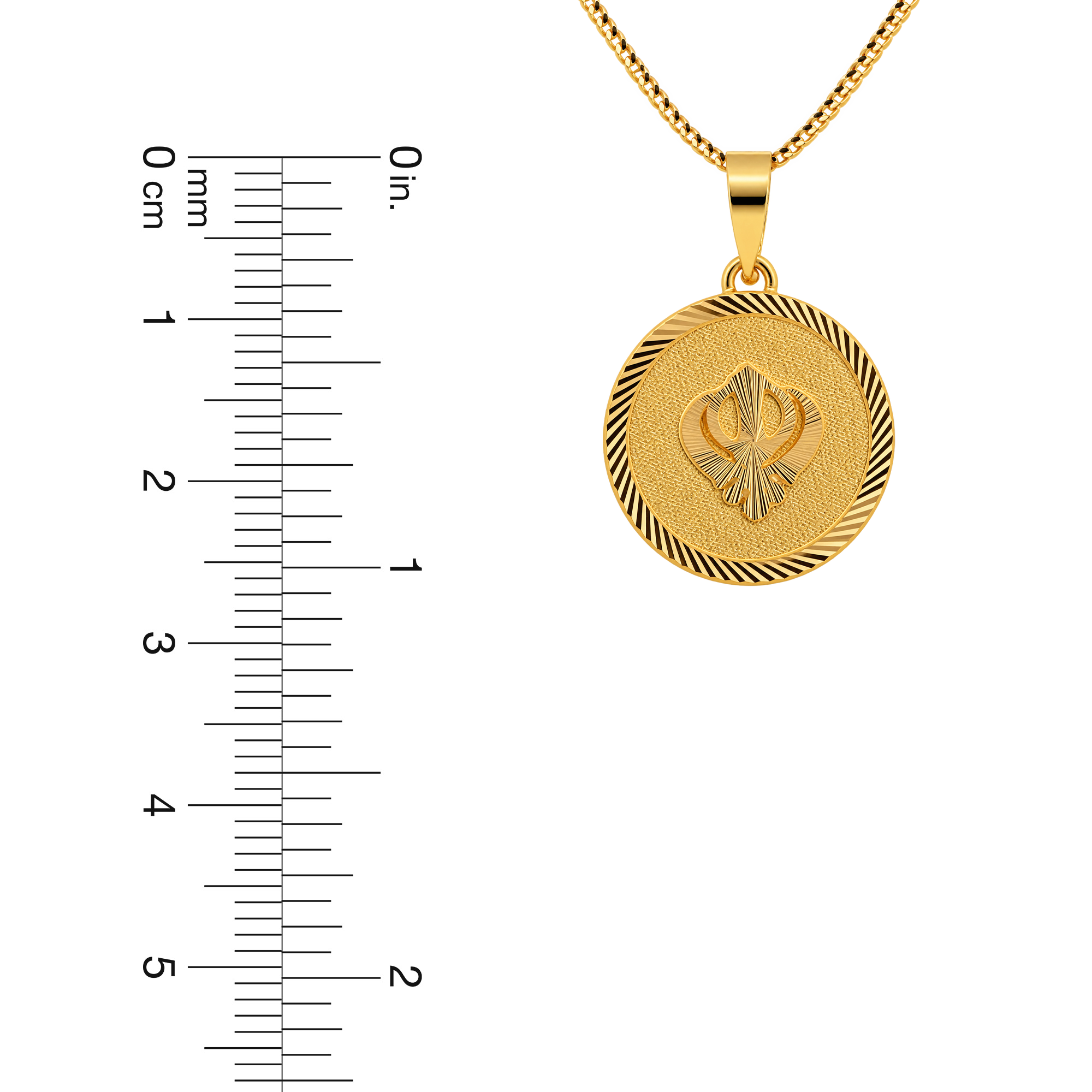 22K Gold Radiant Khanda Pendant