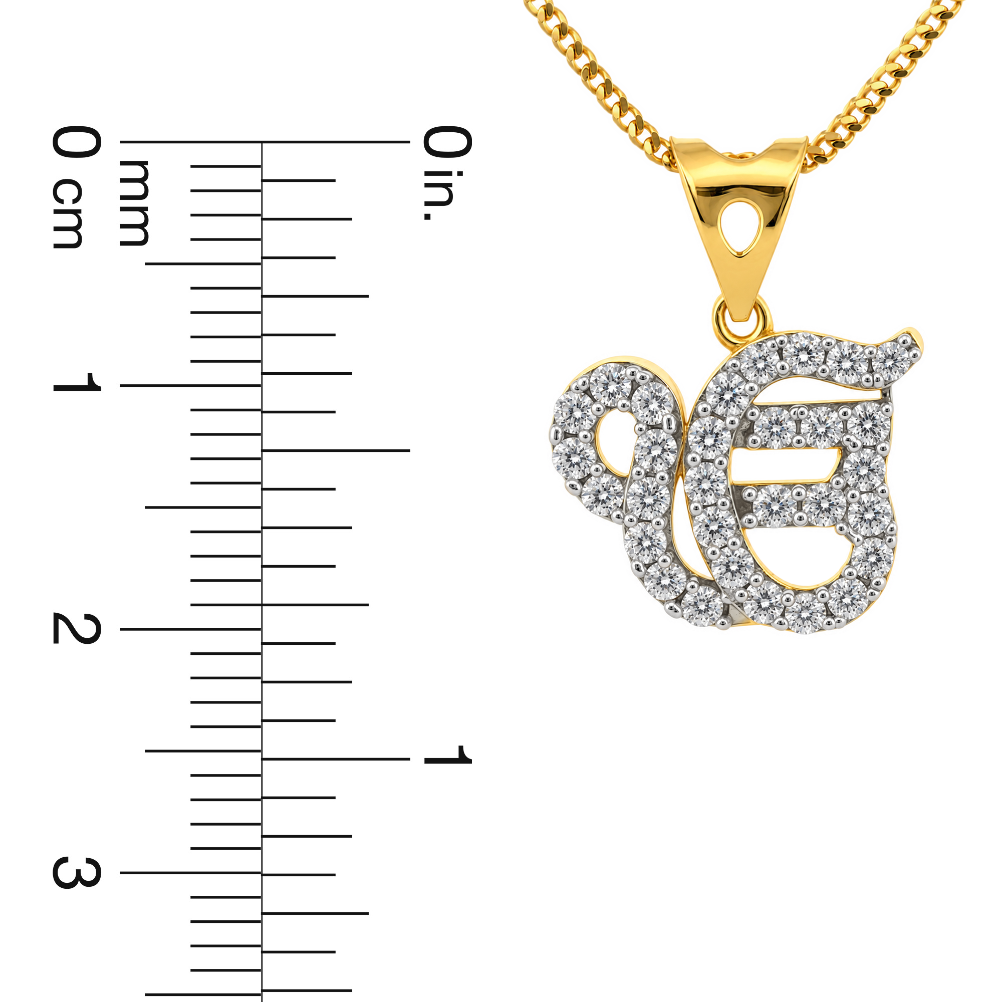 22K Gold CZ Ek Onkar Pendant