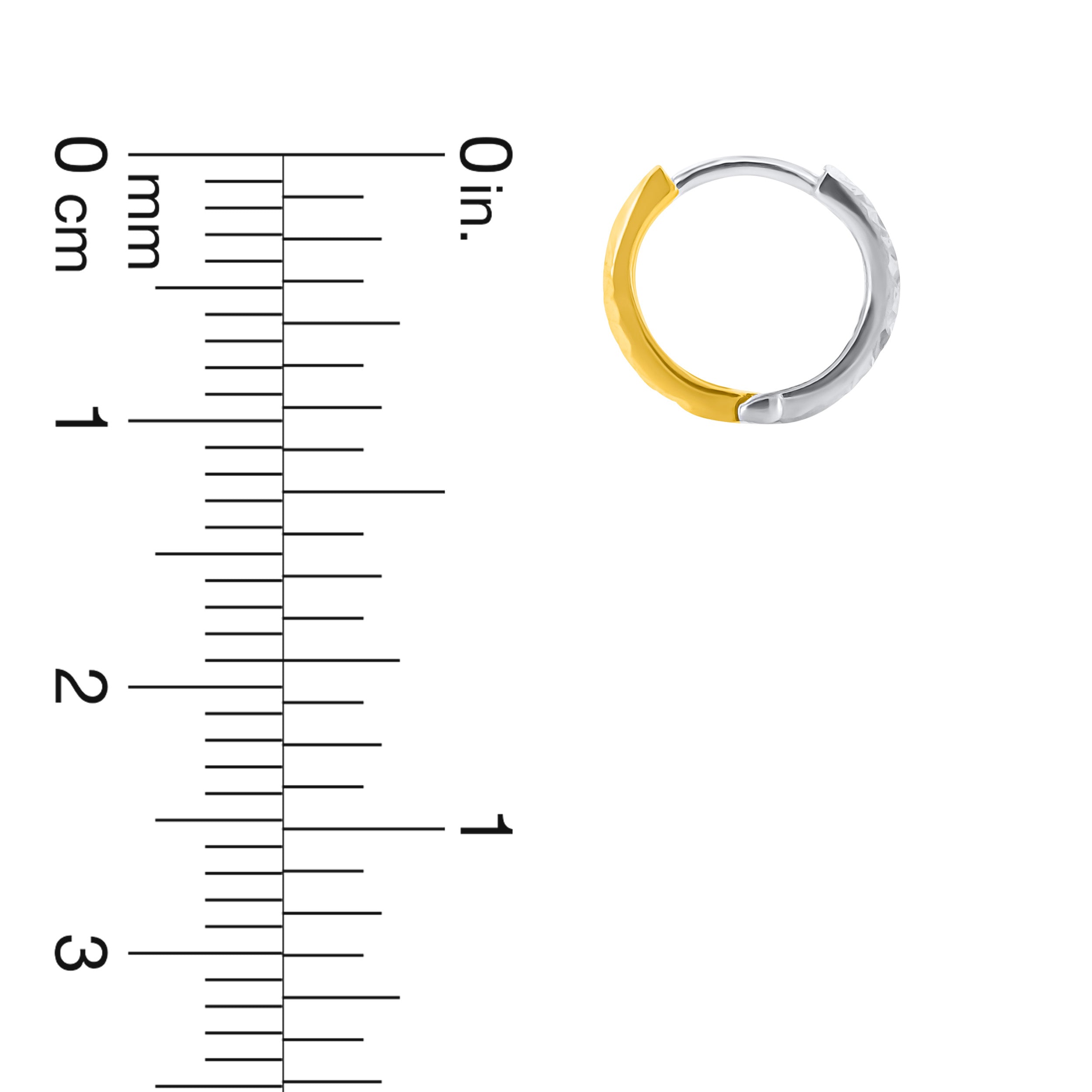 22K Gold Dual-Tone Huggies Earrings