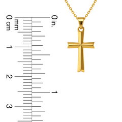 22K Gold Minimalist Cross Pendant