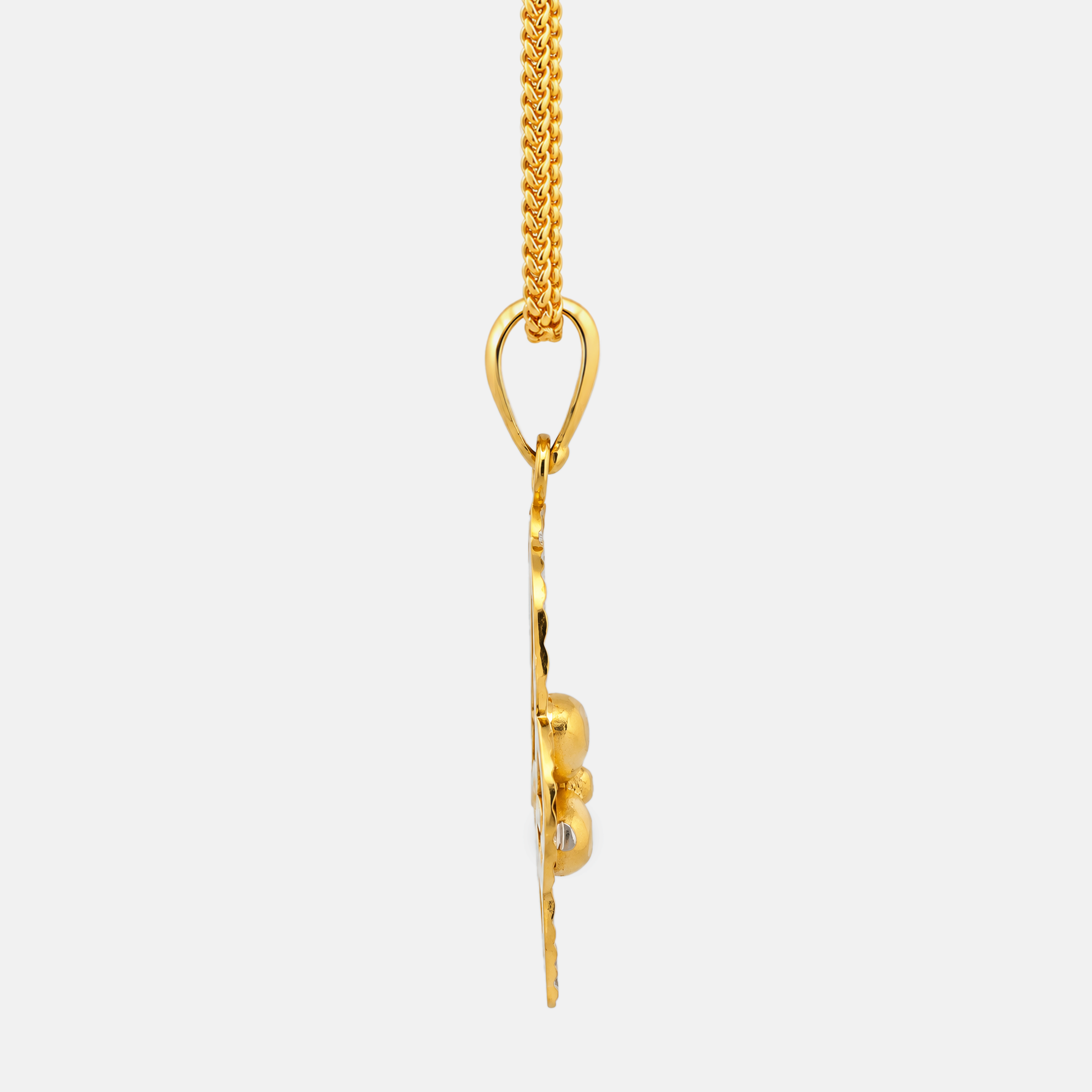 22K Gold Two-Tone Flower Pendant