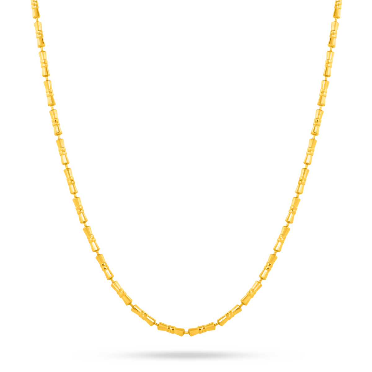 22K Gold Bamboo Motif Inspired Chain - 16"