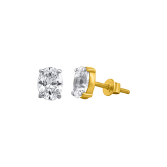 22K Gold Radiant Oval Earrings