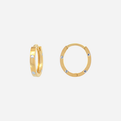 22K Gold Two-Tone Hoop Earrings