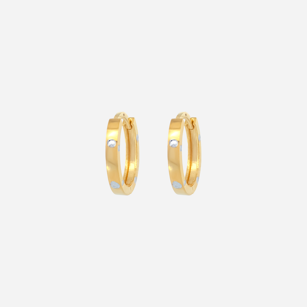 22K Gold Two-Tone Hoop Earrings