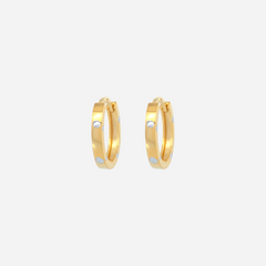 22K Gold Two-Tone Hoop Earrings