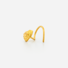 22K Gold Heart Motif Nose Pin