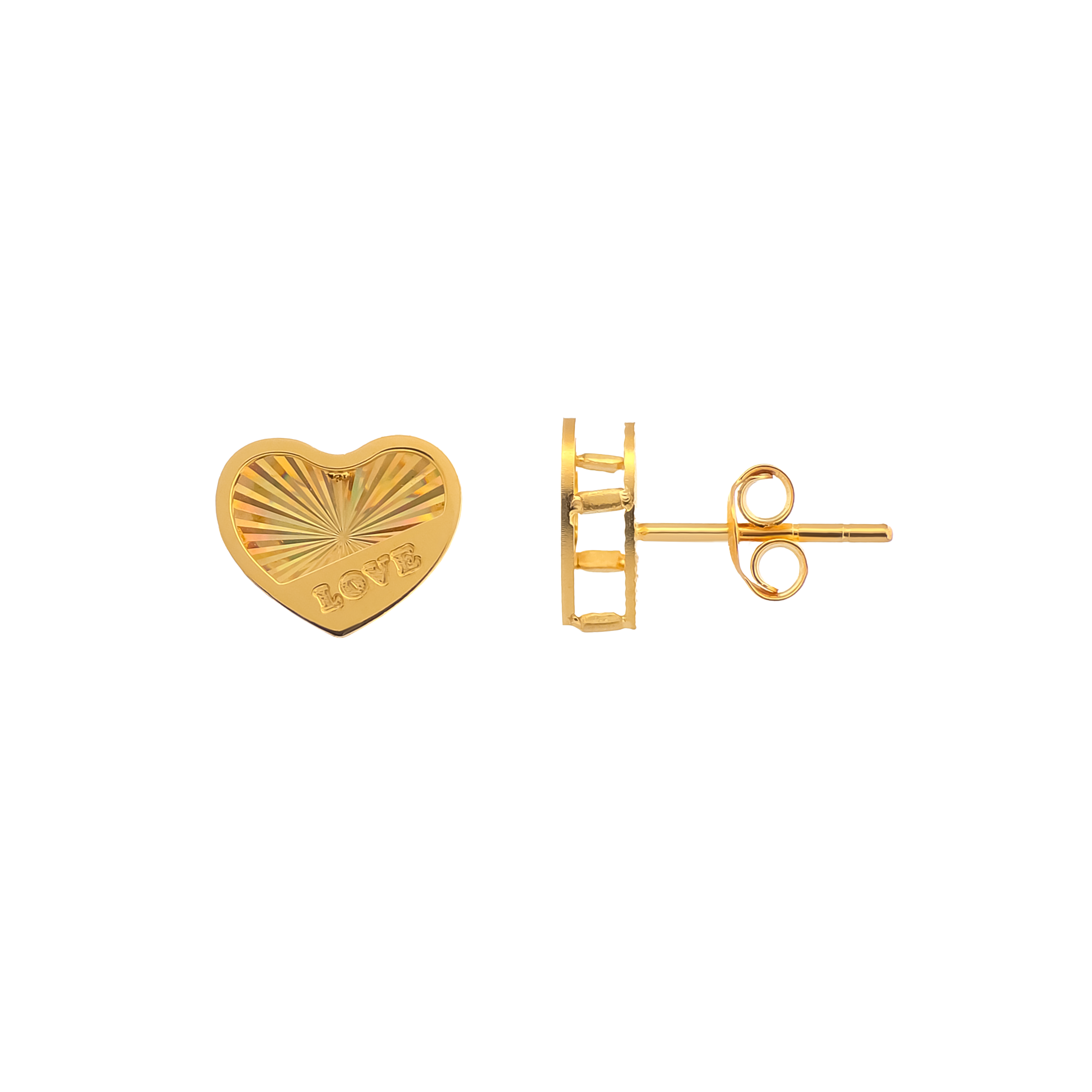 22K Gold Rainbow Love Earrings