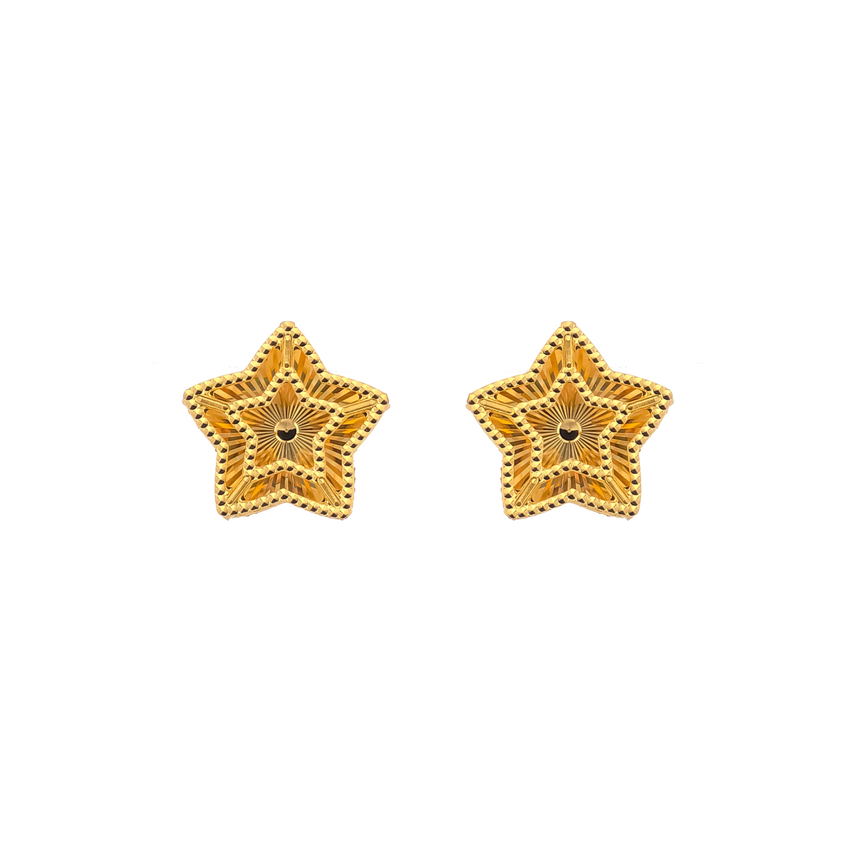 22K Gold Rainbow Star Earrings