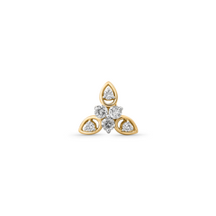 18K Gold Tri-Petal Diamond Nose Pin