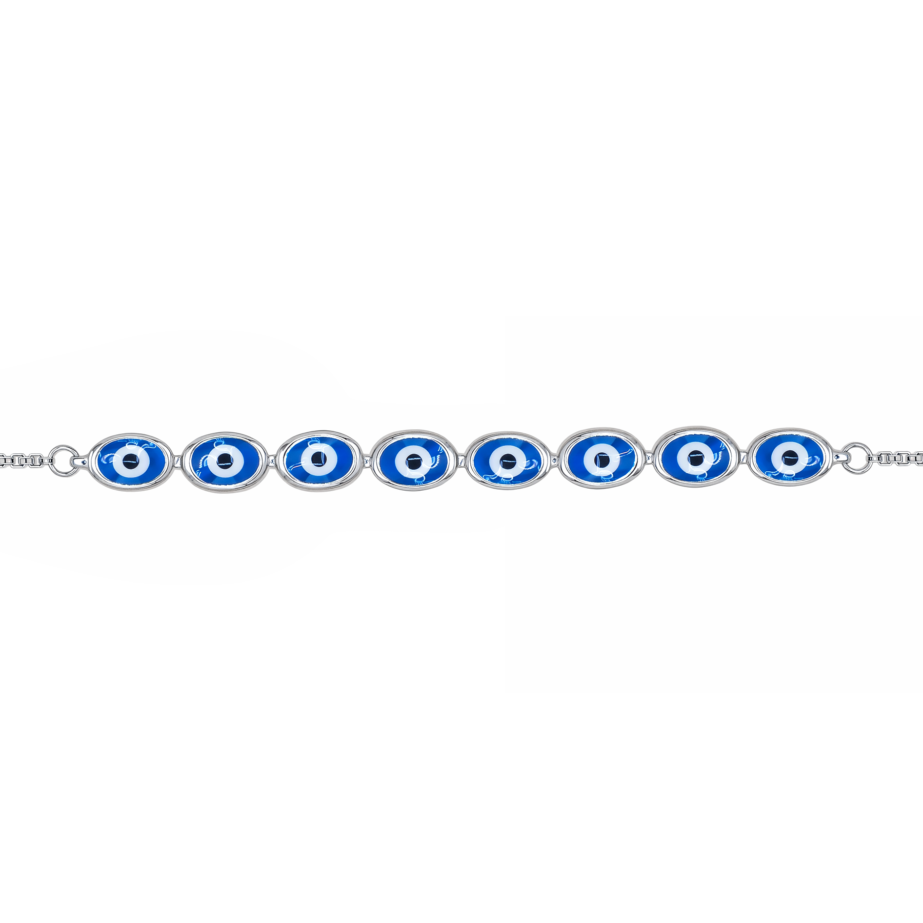 Silver Blue Evil Eye Bracelet