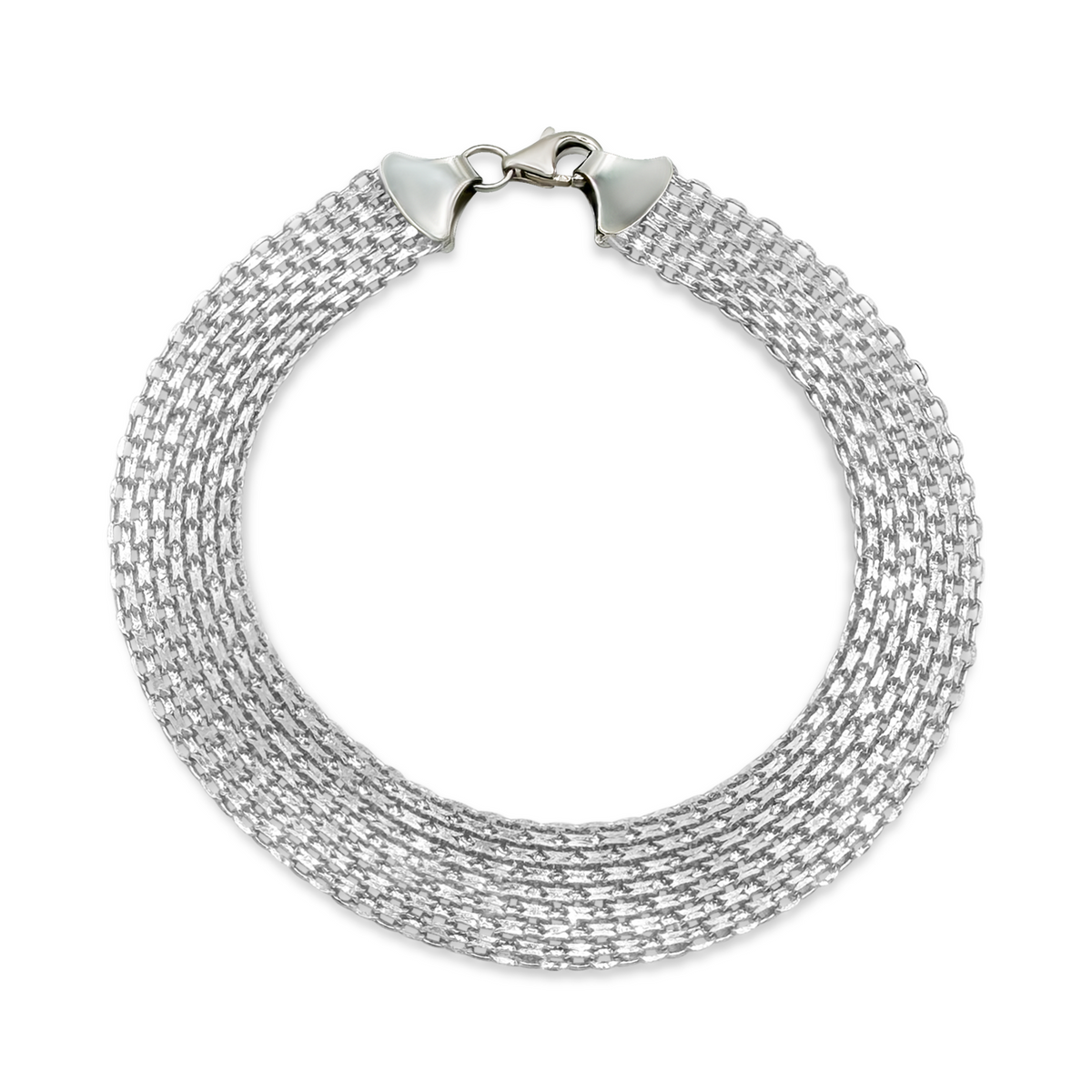 18K White Gold Basketweave Bracelet