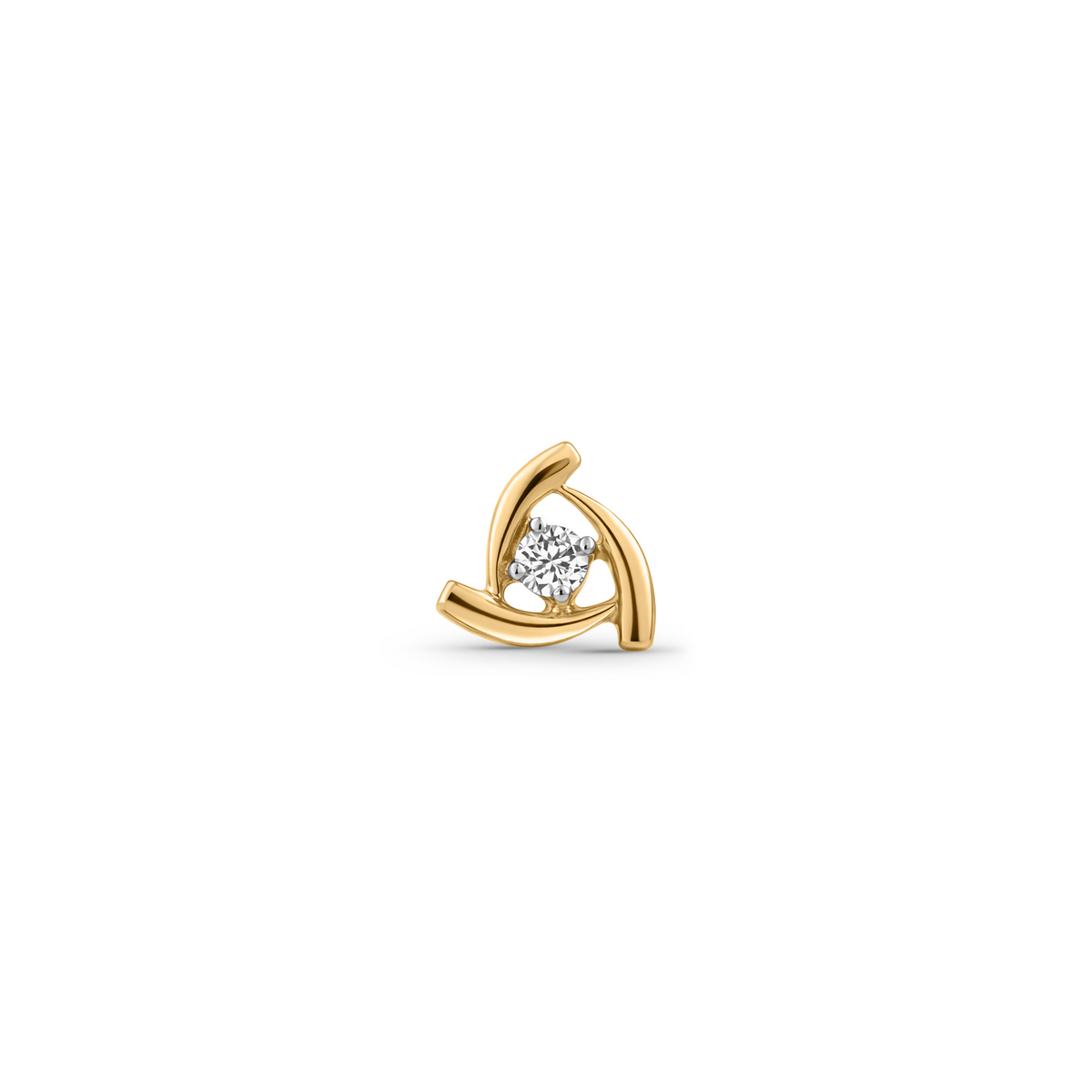 18K Gold Spiral Diamond Nose Pin