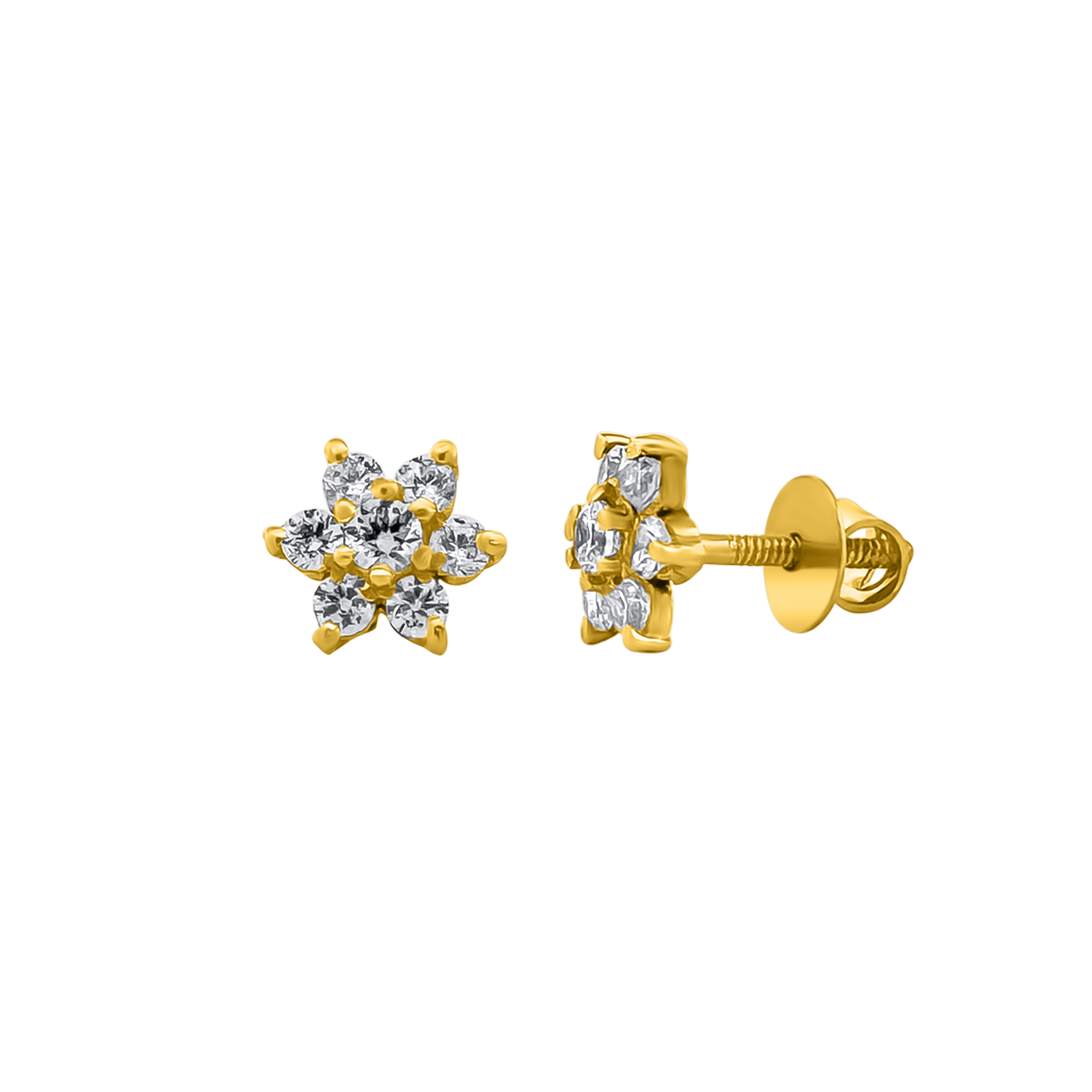 22K Gold Flower Earrings
